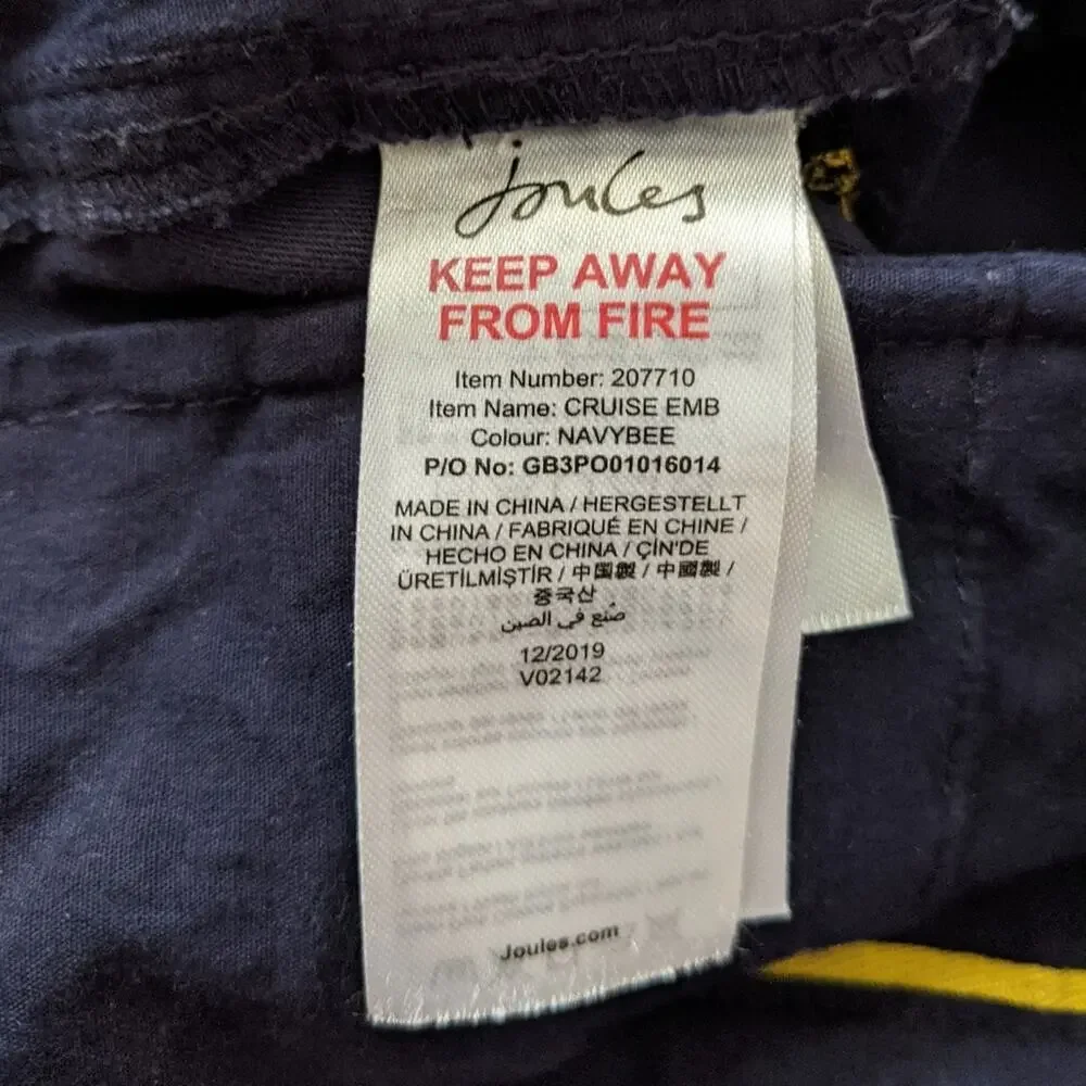 Jules Maison Jules Signature Navy Embroidered Bumblebee Shorts 4 - Picture 6 of 8